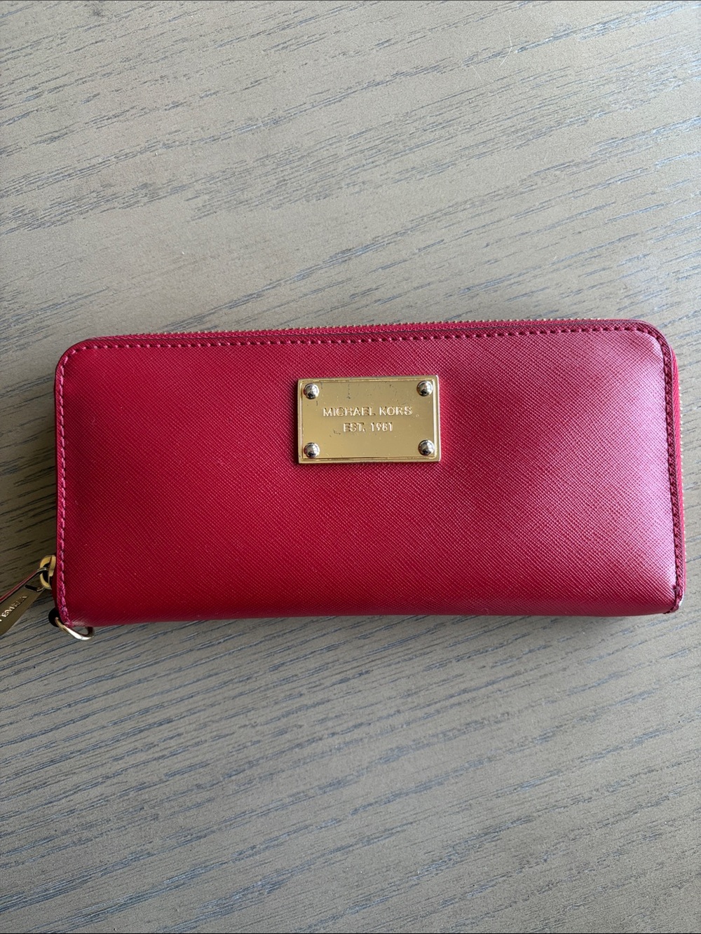Michael Kors Zip-Around Leather Wallet with Gold